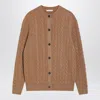 The Row Loneke Cardigan In Light Brown Wool