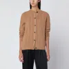 The Row Loneke Cardigan In Light Brown Wool In Sand