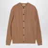 The Row Loneke Cardigan In Light Brown Wool In Neutral