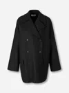 The Row Long Crossed Coat In Black
