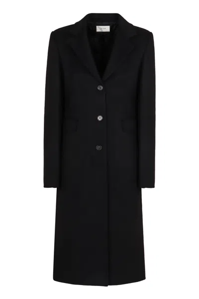 The Row Long Single-breasted Coat In Black