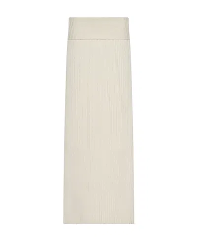 The Row Long Skirt In White