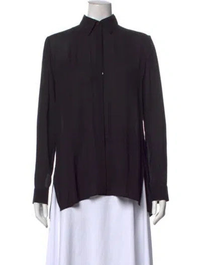 Pre-owned The Row Long Sleeve Blouse In Black