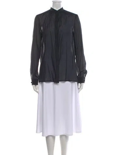Pre-owned The Row Long Sleeve Blouse In Black