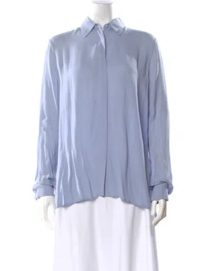 Pre-owned The Row Long Sleeve Blouse In Blue
