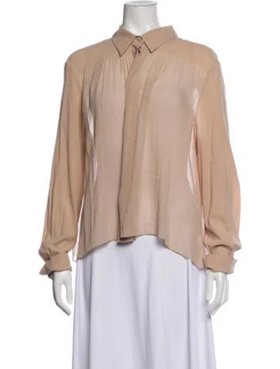 Pre-owned The Row Long Sleeve Blouse In Neutrals