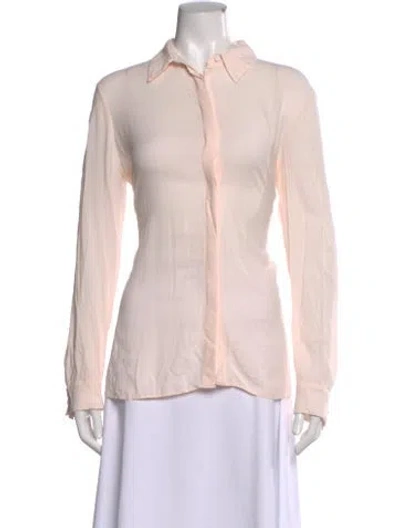 Pre-owned The Row Long Sleeve Blouse In Pink