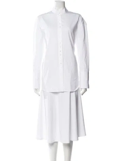 Pre-owned The Row Long Sleeve Blouse In White