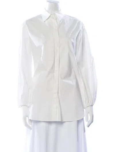 Pre-owned The Row Long Sleeve Blouse In White