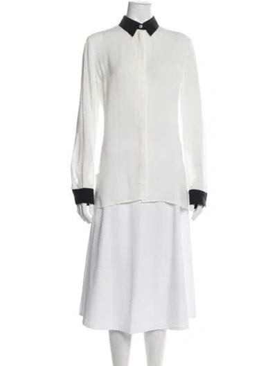 Pre-owned The Row Long Sleeve Blouse In White
