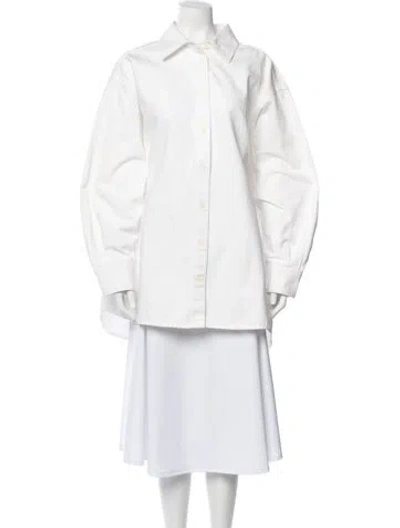 Pre-owned The Row Long Sleeve Blouse In White