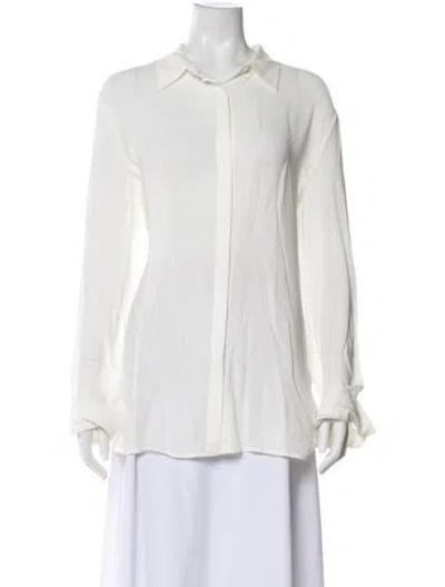 Pre-owned The Row Long Sleeve Blouse In White