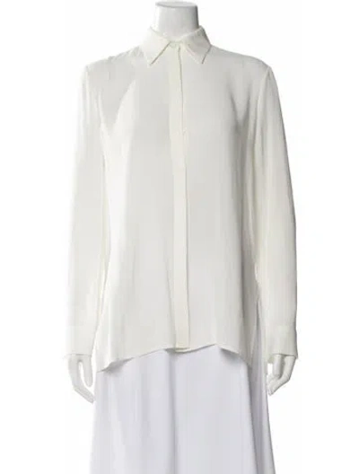 Pre-owned The Row Long Sleeve Blouse In White