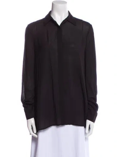 Pre-owned The Row Long Sleeve Button-up Top In Black