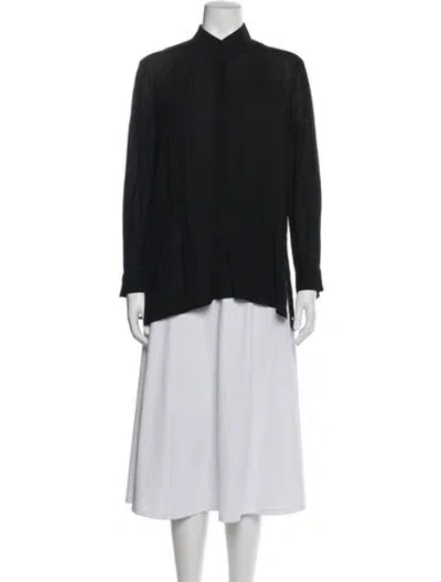 Pre-owned The Row Long Sleeve Button-up Top In Black