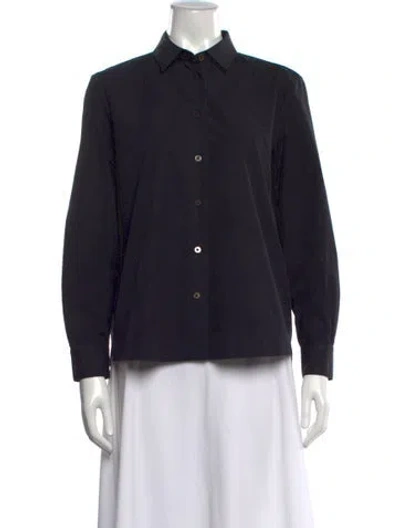 Pre-owned The Row Long Sleeve Button-up Top In Black
