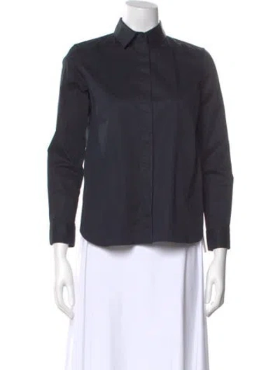 Pre-owned The Row Long Sleeve Button-up Top In Blue