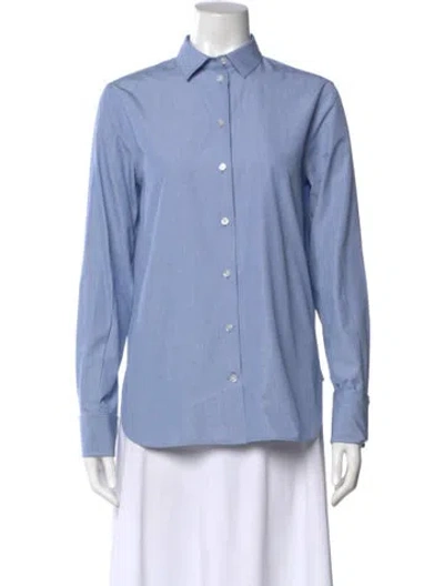 Pre-owned The Row Long Sleeve Button-up Top In Blue
