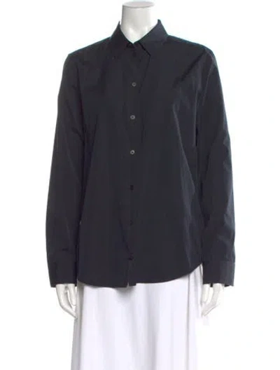 Pre-owned The Row Long Sleeve Button-up Top In Blue