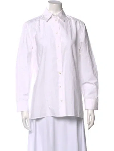 Pre-owned The Row Long Sleeve Button-up Top In Neutral