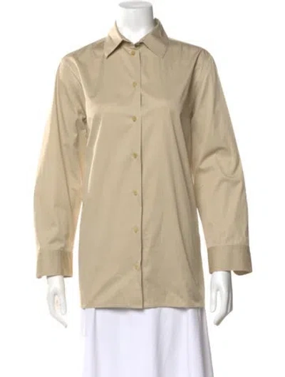 Pre-owned The Row Long Sleeve Button-up Top In Neutral
