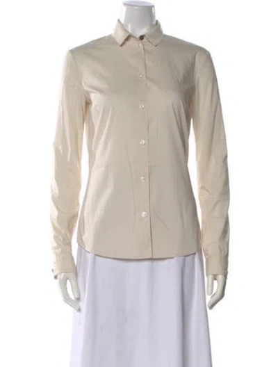Pre-owned The Row Long Sleeve Button-up Top In Neutral