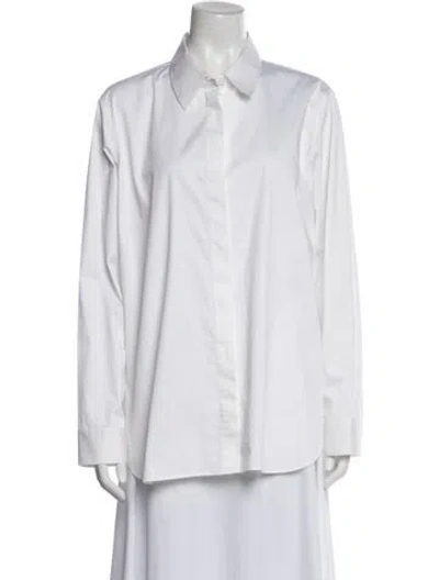 Pre-owned The Row Long Sleeve Button-up Top In Neutral