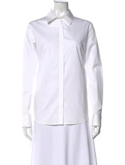 Pre-owned The Row Long Sleeve Button-up Top In Neutral