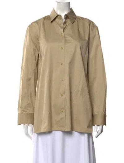 Pre-owned The Row Long Sleeve Button-up Top In Neutral