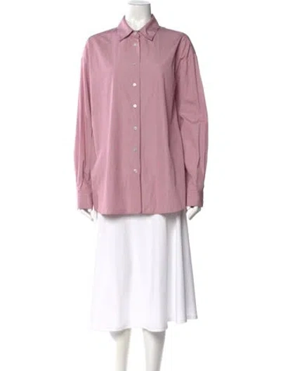 Pre-owned The Row Long Sleeve Button-up Top In Pink