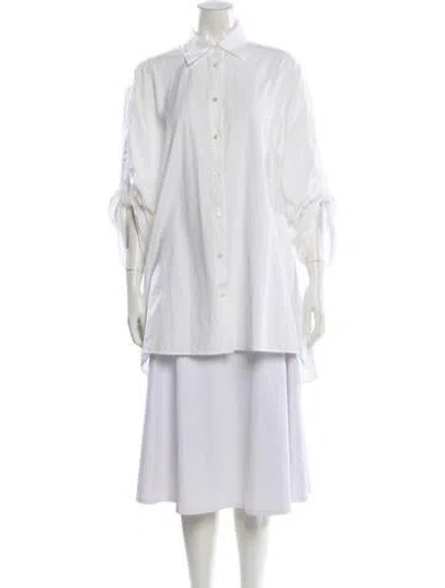Pre-owned The Row Long Sleeve Button-up Top In White