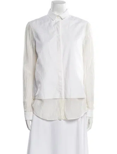 Pre-owned The Row Long Sleeve Button-up Top In White