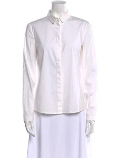 Pre-owned The Row Long Sleeve Button-up Top In White