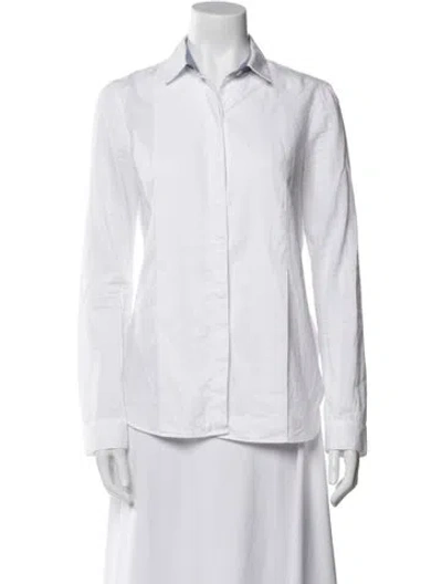 Pre-owned The Row Long Sleeve Button-up Top In White