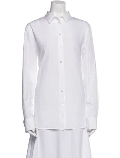 Pre-owned The Row Long Sleeve Button-up Top In White