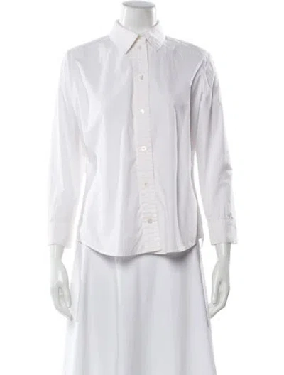 Pre-owned The Row Long Sleeve Button-up Top In White