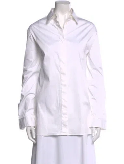 Pre-owned The Row Long Sleeve Button-up Top In White