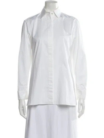 Pre-owned The Row Long Sleeve Button-up Top In White
