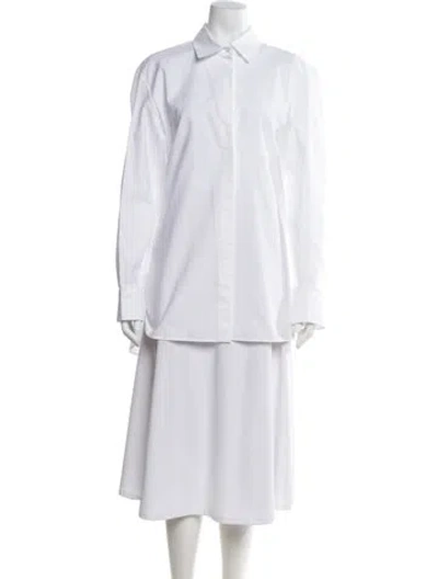 Pre-owned The Row Long Sleeve Button-up Top In White