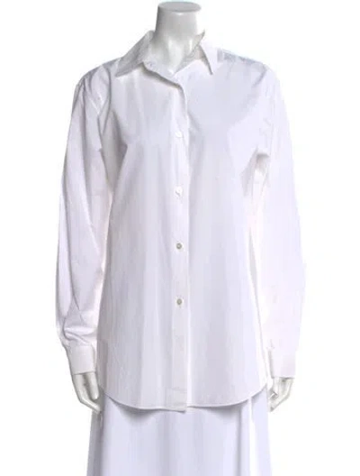 Pre-owned The Row Long Sleeve Button-up Top In White