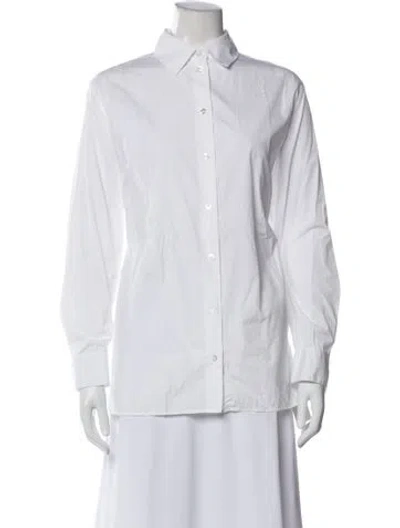 Pre-owned The Row Long Sleeve Button-up Top In White