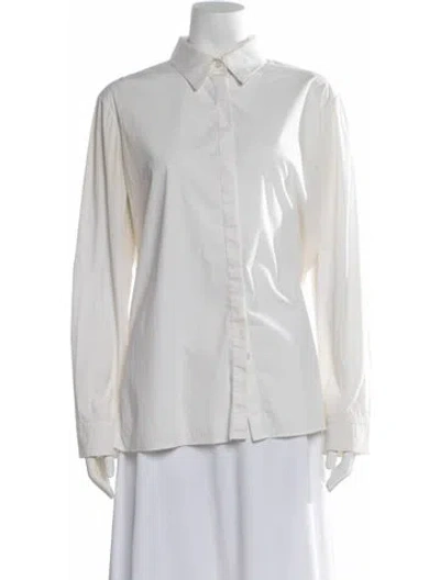 Pre-owned The Row Long Sleeve Button-up Top In White
