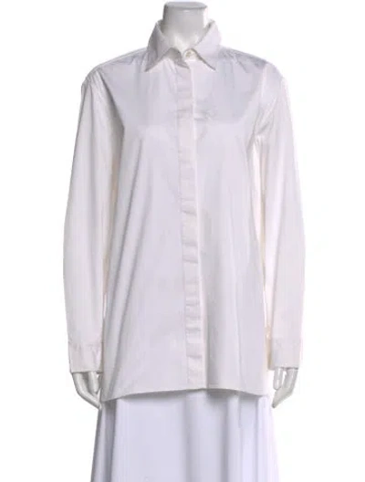 Pre-owned The Row Long Sleeve Button-up Top In White