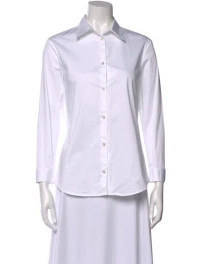 Pre-owned The Row Long Sleeve Button-up Top In White