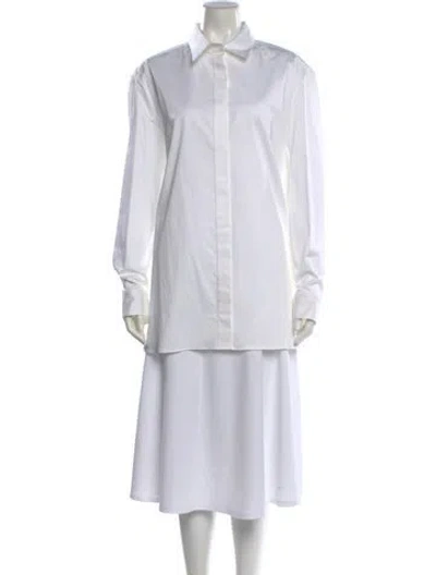 Pre-owned The Row Long Sleeve Button-up Top In White