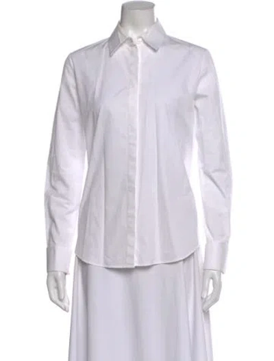 Pre-owned The Row Long Sleeve Button-up Top In White