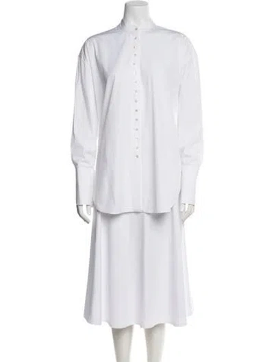 Pre-owned The Row Long Sleeve Button-up Top In White