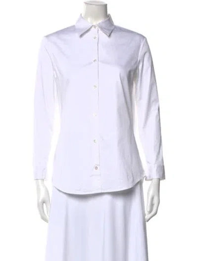 Pre-owned The Row Long Sleeve Button-up Top In White