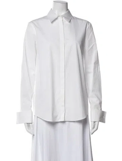 Pre-owned The Row Long Sleeve Button-up Top In White