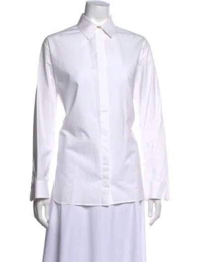 Pre-owned The Row Long Sleeve Button-up Top In White